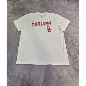 Nike USC Trojans Sz 2XL Football Team Issued Mens Shirt Dri Fit White C14-24